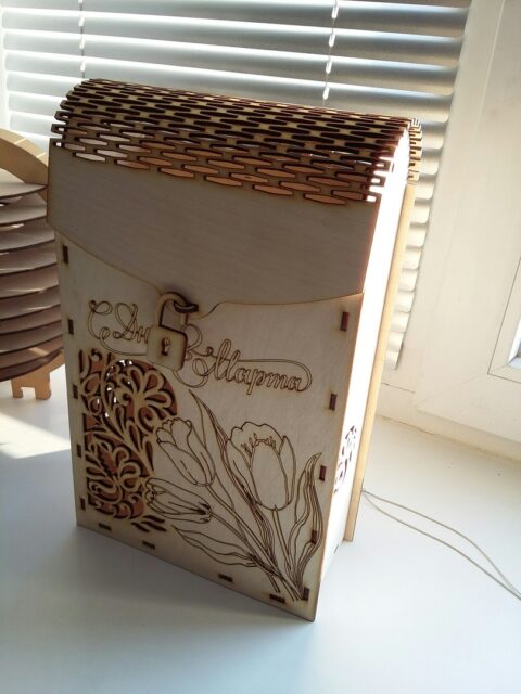 Laser Cut Decorative Wine Box Plywood Free Vector File
