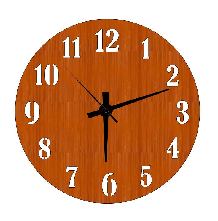 Laser Cut Decorative Wood Wall Clock Free Vector File