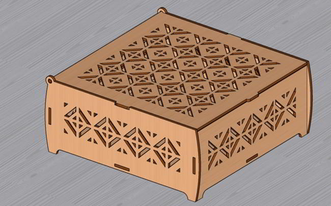 Laser Cut Decorative Wooden Box With Lid Jewelry Box Free Vector File