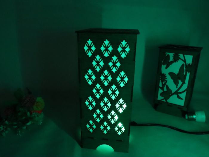 Laser Cut Decorative Wooden Night Lamp 3mm Free DXF File