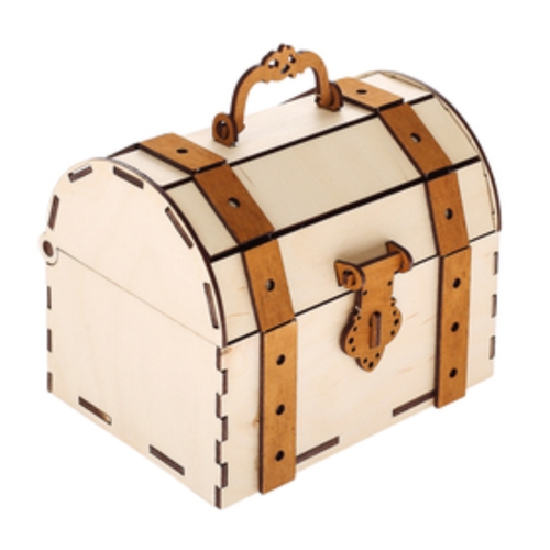 Laser Cut Decorative Wooden Treasure Chest Free DXF File