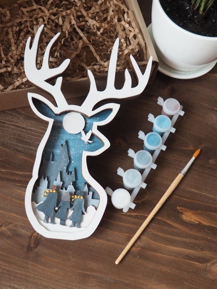 Laser Cut Deer Decor Free DXF File