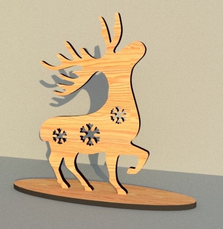 Laser Cut Deer Free DXF File