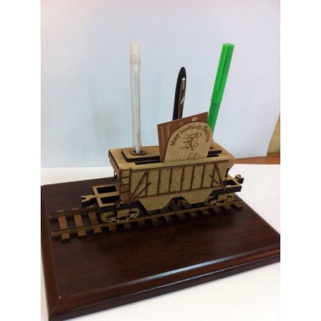 Laser Cut Desk Organizer Railway Grain Wagon Free Vector File