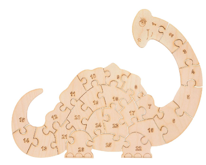 Laser Cut Dinopuzzle Game For Kids Free DXF File