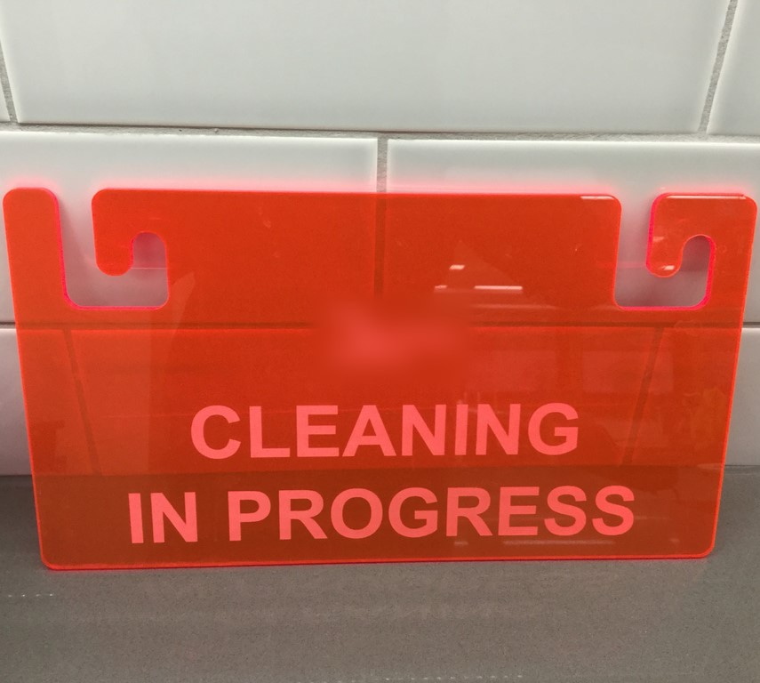 Laser Cut Dishwasher Sign Cleaning In Progress Acrylic Free Vector File