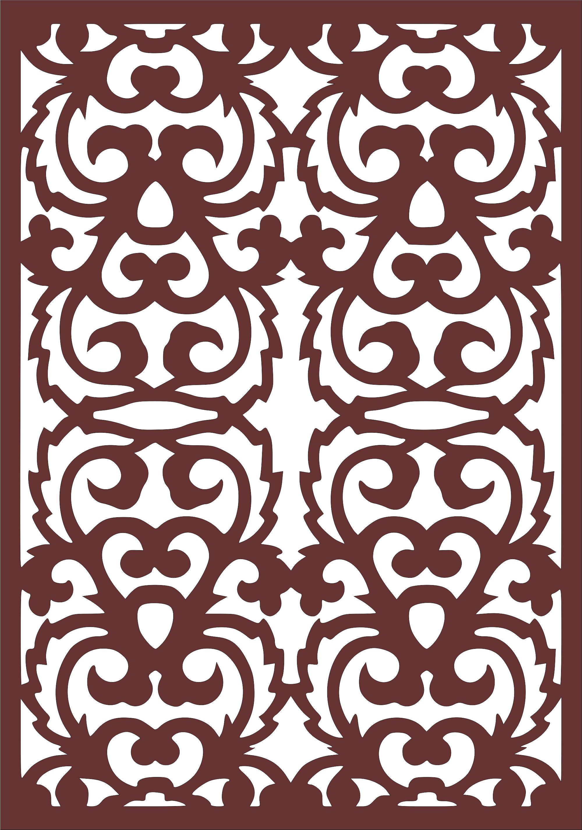 Laser Cut Divider Seamless Floral Lattice Design Free DXF File