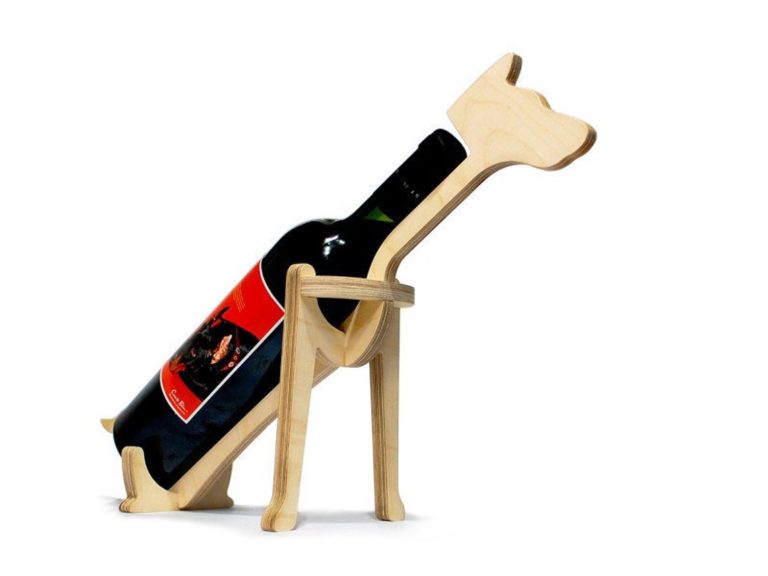 Laser Cut Dog Shape Animal Wine Bottle Holder Free Vector File