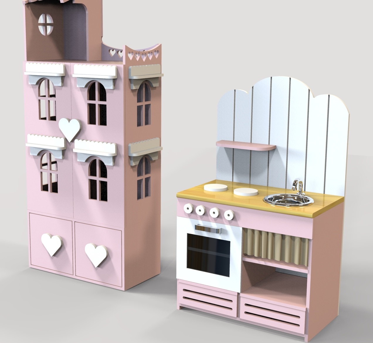 Laser Cut Dollhouse And Mini Oven Toy Free DXF File