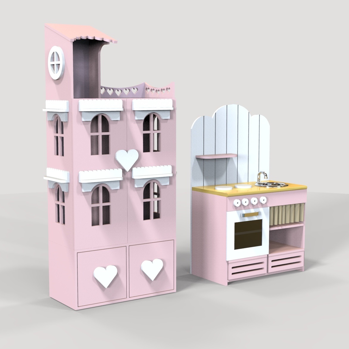 Laser Cut Dollhouse And Mini Oven Toy Free DXF File