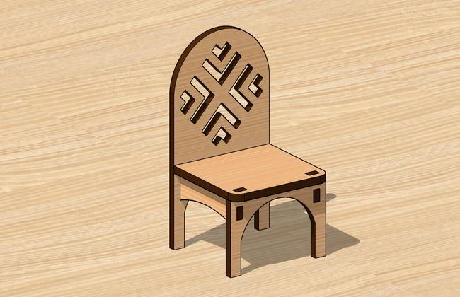 Laser Cut Dollhouse Mini Chair Toy Free DXF File