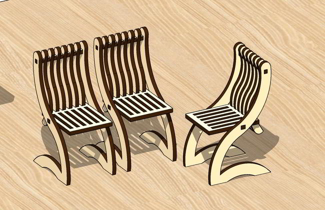 Laser Cut Dollhouse Mini Fancy Chair Toy Free DXF File