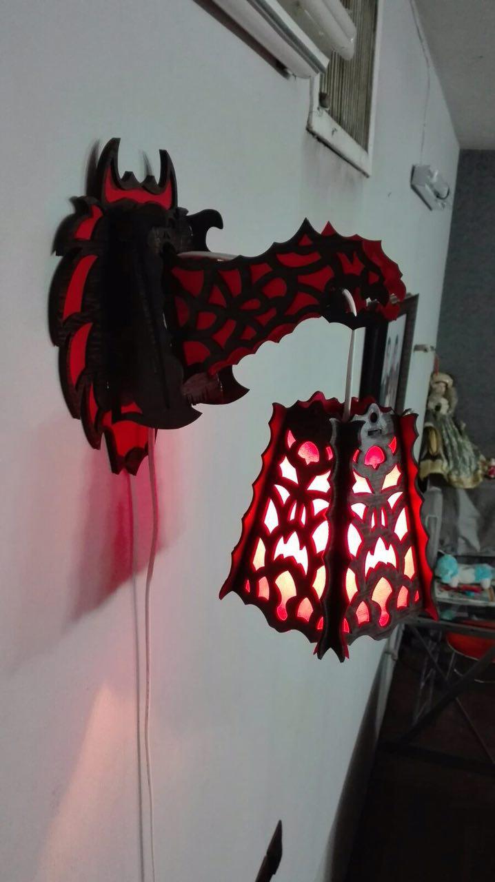 Laser Cut Dragon Lamp 3 Mm Free Vector File