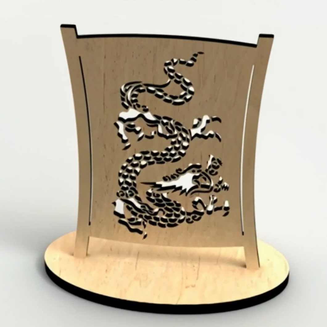 Laser Cut Dragon Stand Free Vector File