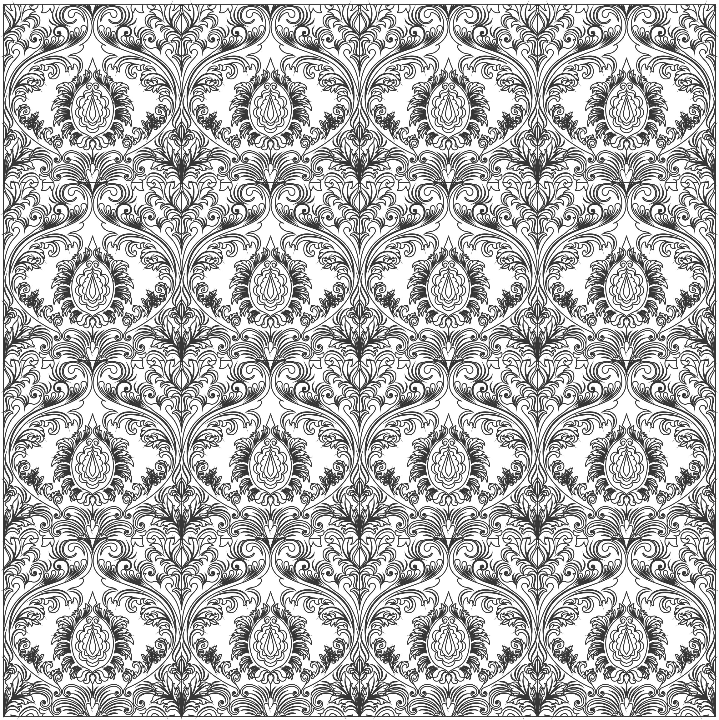 Laser Cut Drawing Room Floral Lattice Stencil Floral Seamless Pattern Free DXF File