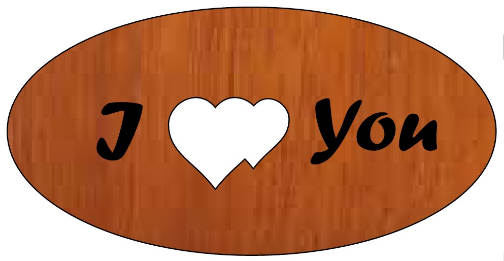 Laser Cut Dual Heart 14 February Valentine Day Gift Tag Wooden Keychain Free Vector File