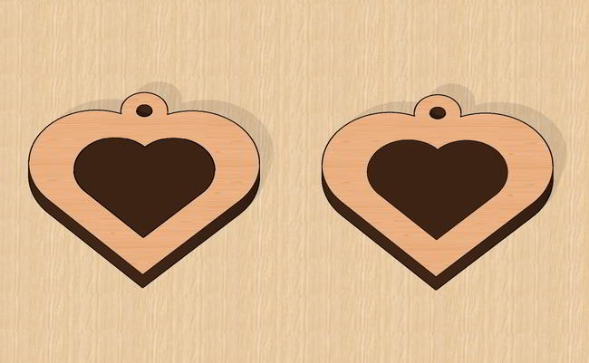 Laser Cut Earrings Heart Valentine Gift Free Vector File