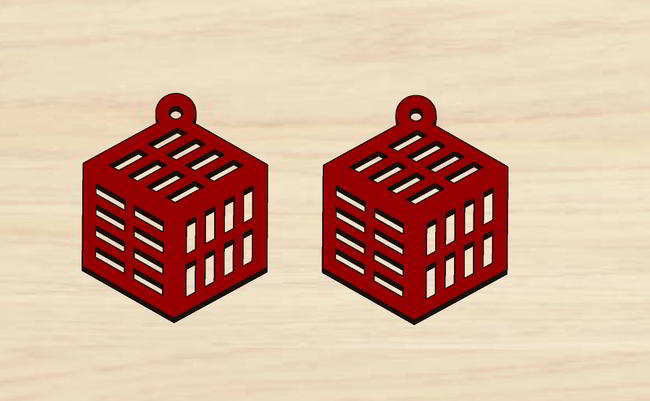 Laser Cut Earrings Pendant Valentine Day Free DXF File
