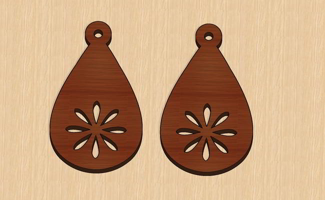 Laser Cut Earrings Pendant Valentines Gift Free Vector File