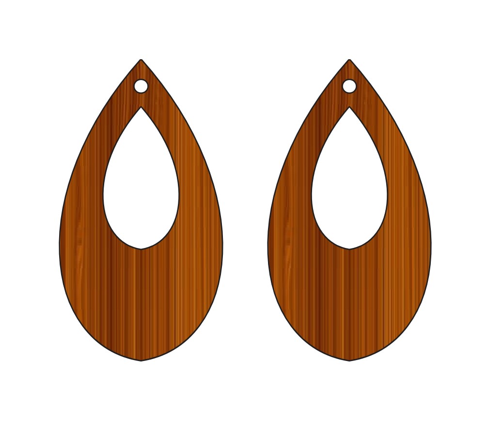Laser Cut Earrings Set Jewelry Tear Drop Template Wood Cutout Free Vector File