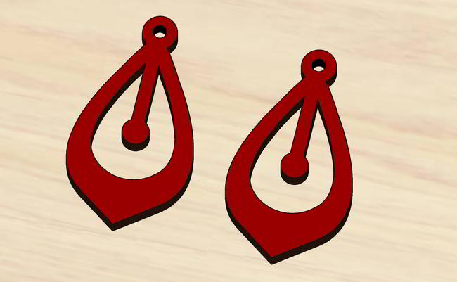 Laser Cut Earrings Stud Valentine Gift Free Vector File