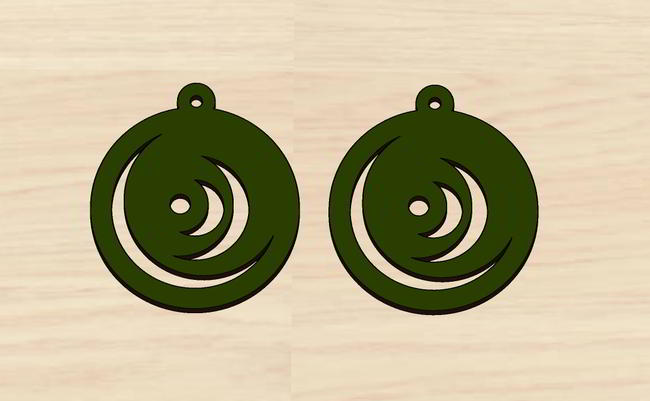 Laser Cut Earrings Stud Valentines Day Free DXF File