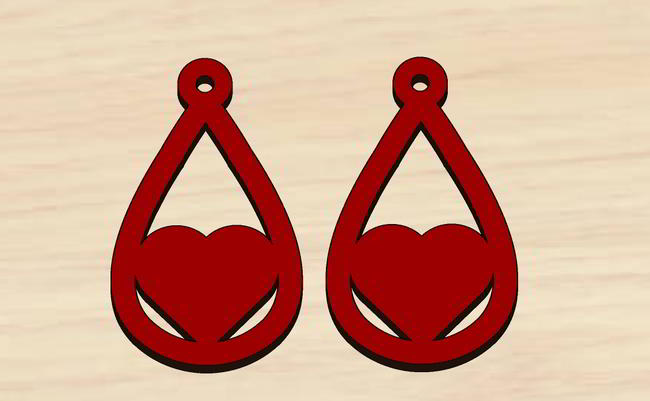 Laser Cut Earrings Valentine Day Gift Free Vector File
