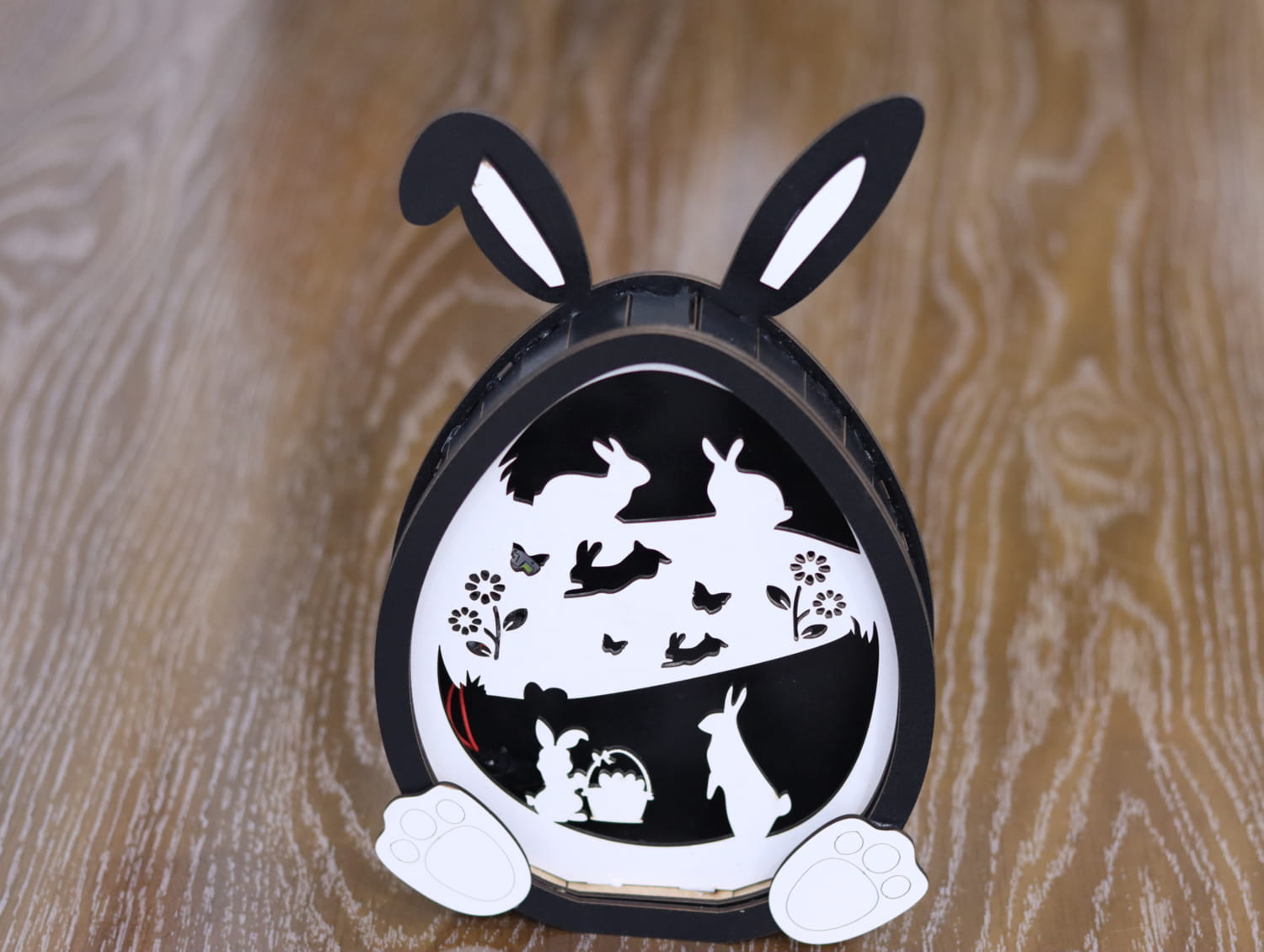 Laser Cut Easter Bunny Lamp Layered 3mm Free DXF File