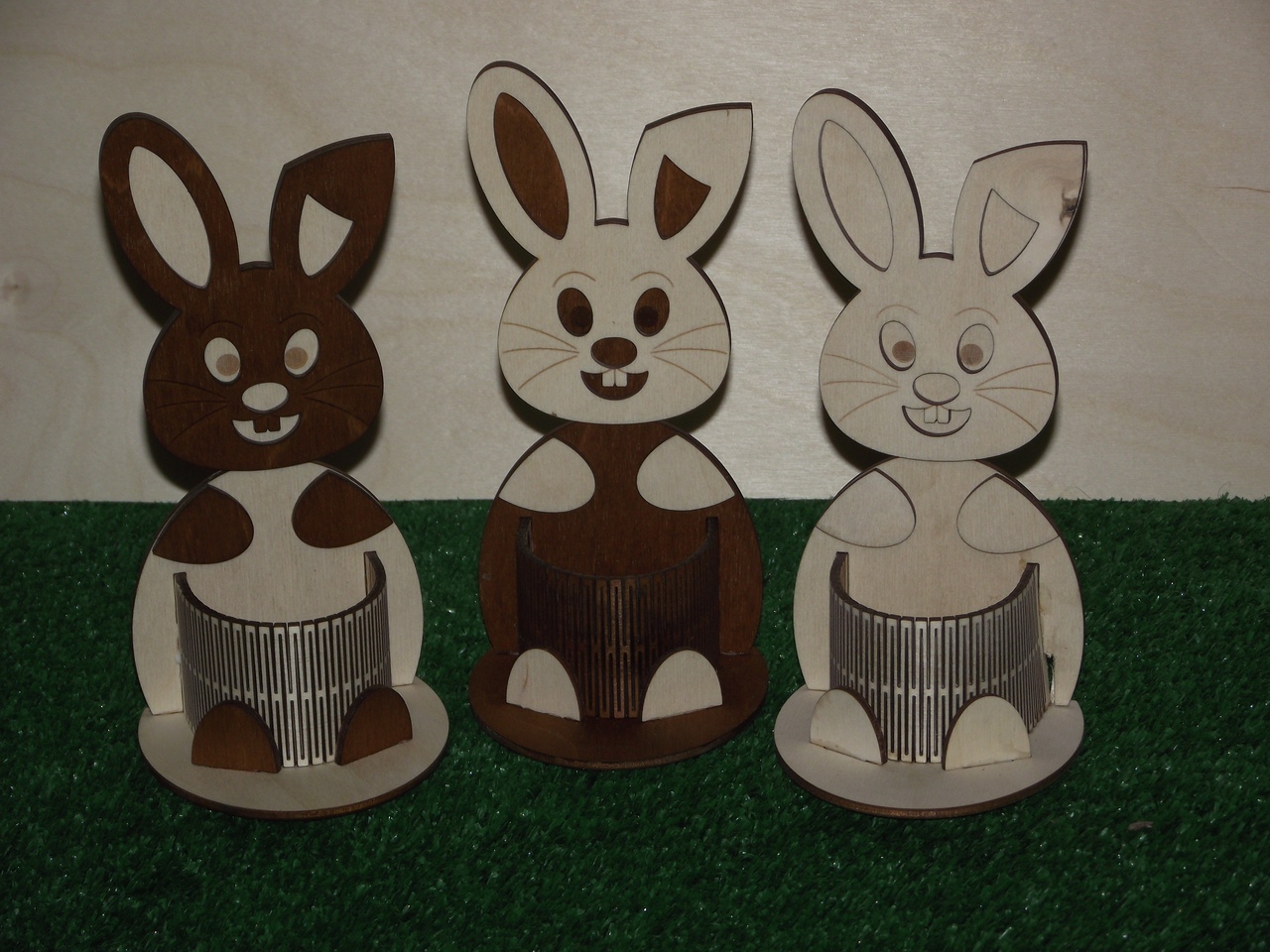 Laser Cut Easter Bunny Pencil Holder Desk Organizer (2) Free Vector File