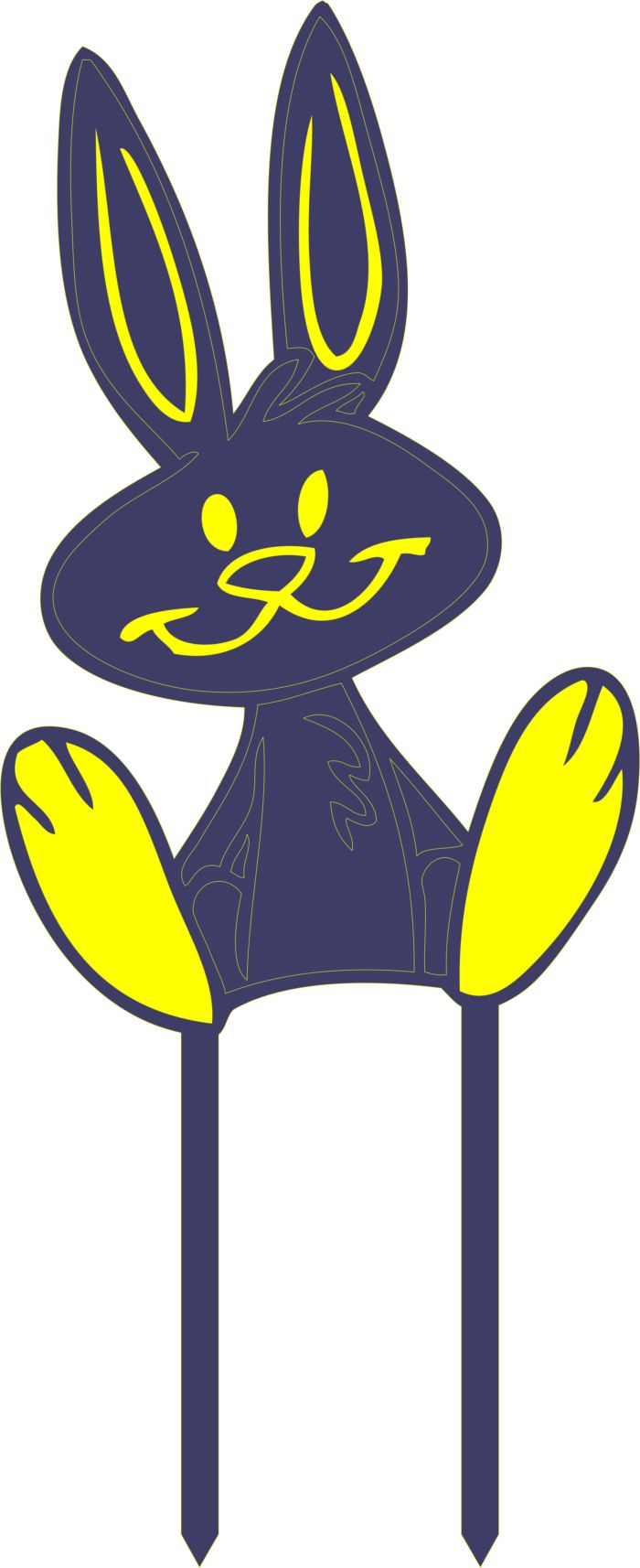 Laser Cut Easter Cake Decorations Bunny Cake Topper Free DXF File