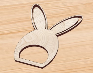 Laser Cut Easter Rabbit Wood Napkin Rings Free Vector File