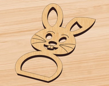 Laser Cut Easter Wooden Bunny Napkin Holder Free Vector File