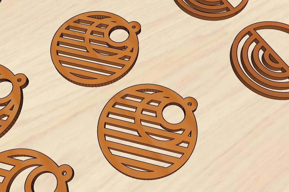 Laser Cut Elegant Circular Earrings Decorative Craft Jewelry Free Vector File