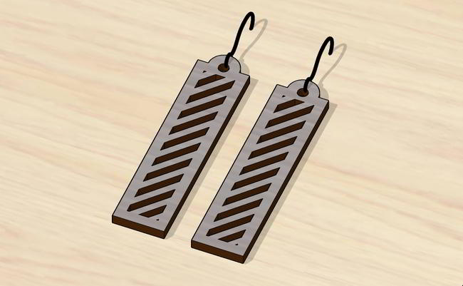 Laser Cut Elegant Earrings Jewelry Free DXF File