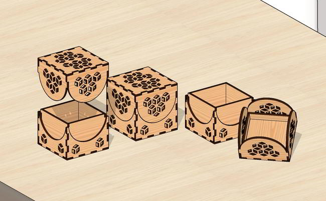 Laser Cut Elegant Gift Box Wooden Jewelry Box Free Vector File
