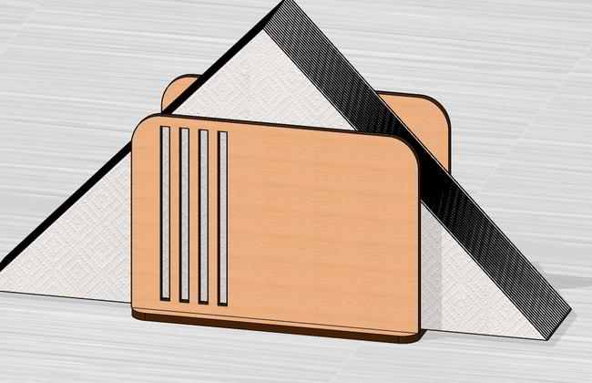 Laser Cut Elegant Napkin Holder 3mm Free DXF File
