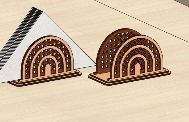 Laser Cut Elegant Napkin Holder Free Vector File