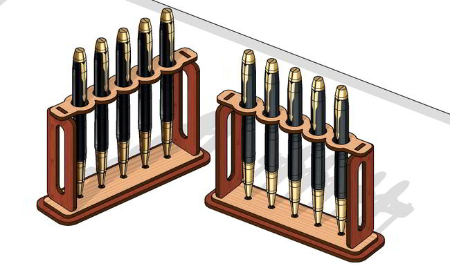 Laser Cut Elegant Pen Holder Wood Stand Free Vector File