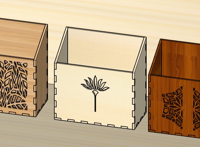 Laser Cut Elegant Pen Pencil Holder Paper Box 3mm Free Vector File