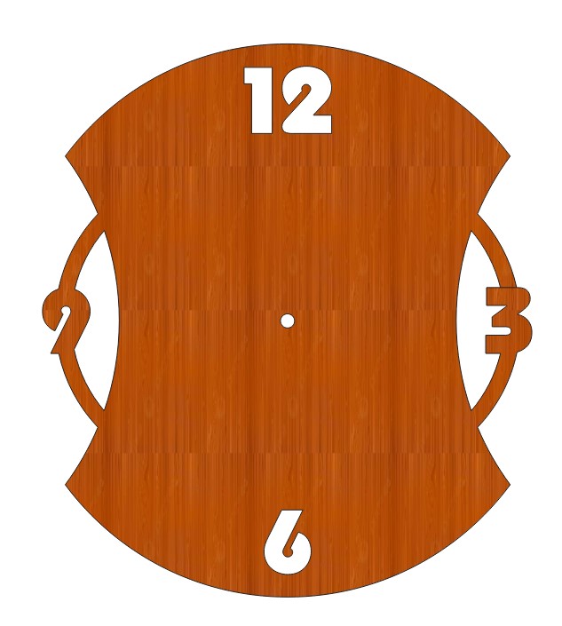 Laser Cut Elegant Wall Clock Wooden Free Vector File