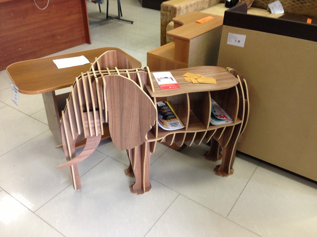 Laser Cut Elephant 3d Bookshelf Free DXF File