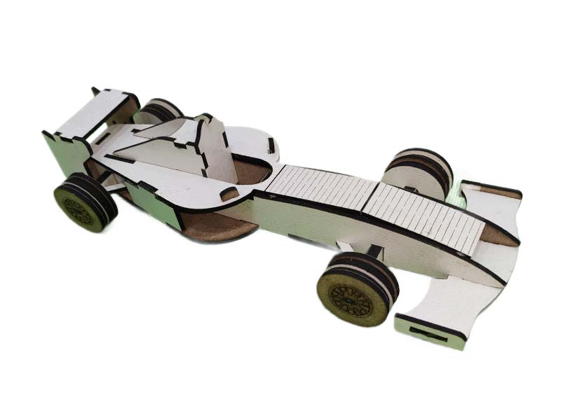 Laser Cut f1 Racing Car Toy Model Design Free Vector File