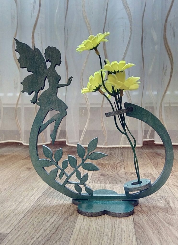 Laser Cut Fairy Flower Holder Flower Stand Free Vector File