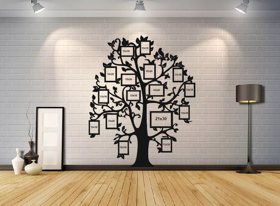 Laser Cut Family Tree Photo Frames Template Vector Free Vector File