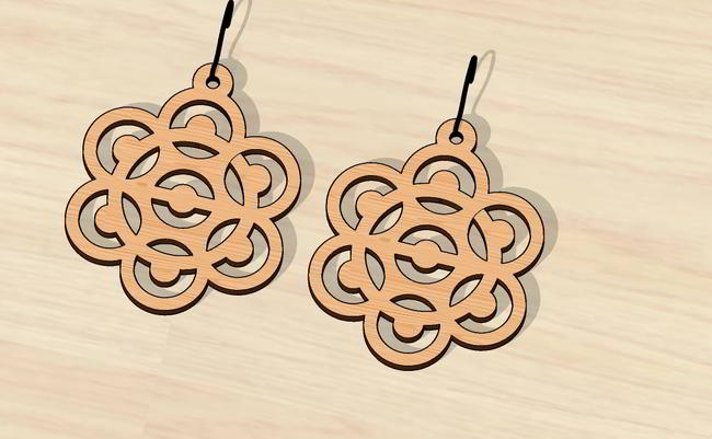 Laser Cut Fancy Earrings Free Vector File