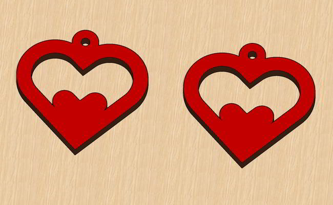 Laser Cut Fancy Earrings Valentine Day Gift Free DXF File
