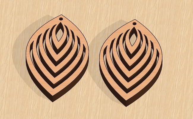 Laser Cut Fancy Earrings Valentine Gift Free DXF File