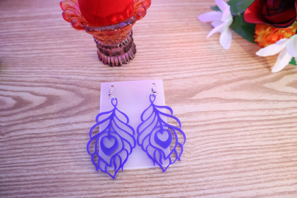 Laser Cut Floral Acrylic Earrings Free DXF File