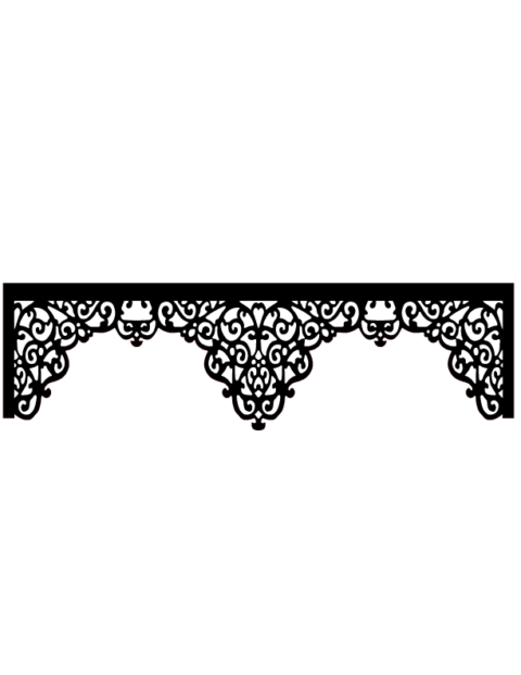 Laser Cut Floral Border Design 19 Free DXF File