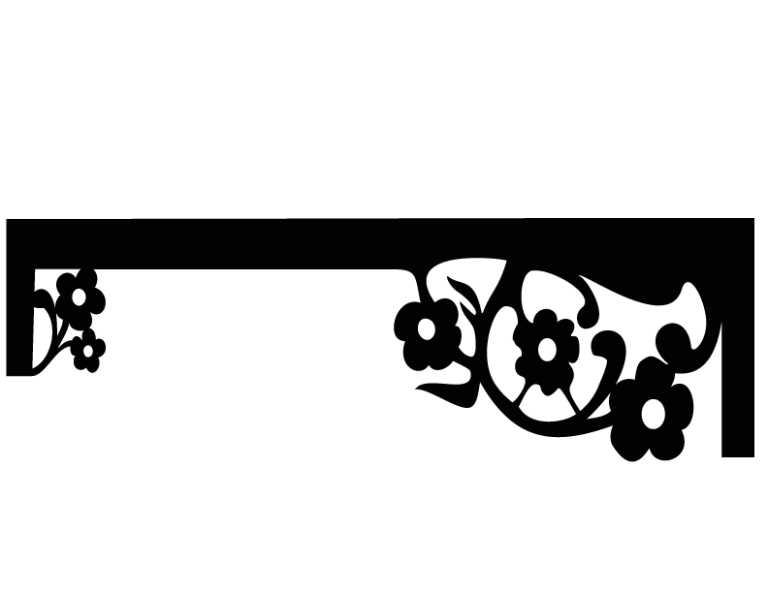 Laser Cut Floral Border Design 27 Free DXF File